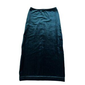 American Apparel Velvet Midi Skirt  Size Small Blue Nile